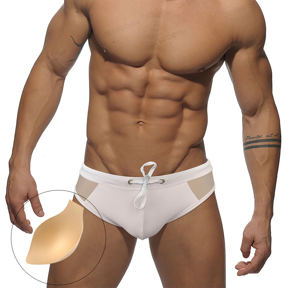 Quần Bơi Tam Giác Màu Trơn Có Đệm Nâng Ngực GG159 Cho Nam