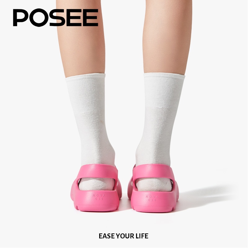 Poee Dép Bít Mũi Đế Dày Chống Trượt Chống Va Chạm Thời Trang Mùa Hè p27507s Cho Nữ