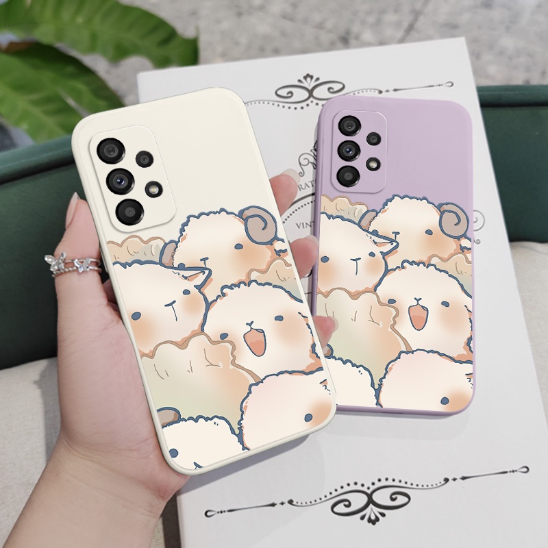 Ốp Điện Thoại Silicon Dẻo In Hình Cừu Hạnh Phúc Cho Samsung Galaxy A54 A34 A24 A14 A04 A04S A04E 4G 5G