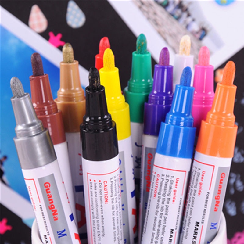 Set 12 Bút Lông Màu Acrylic Chống Thấm Nước Dùng Vẽ Tranh Sơn Dầu DIY