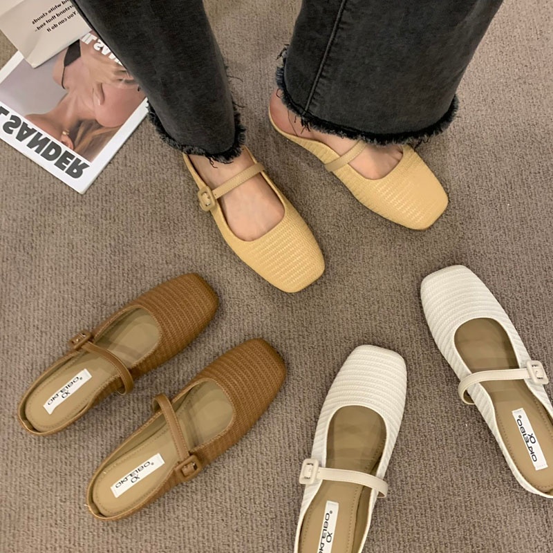❤❤Dép Sandal Bít Mũi Đế Bằng Phong Cách Hàn Quốc Thời Trang Cho Nữ