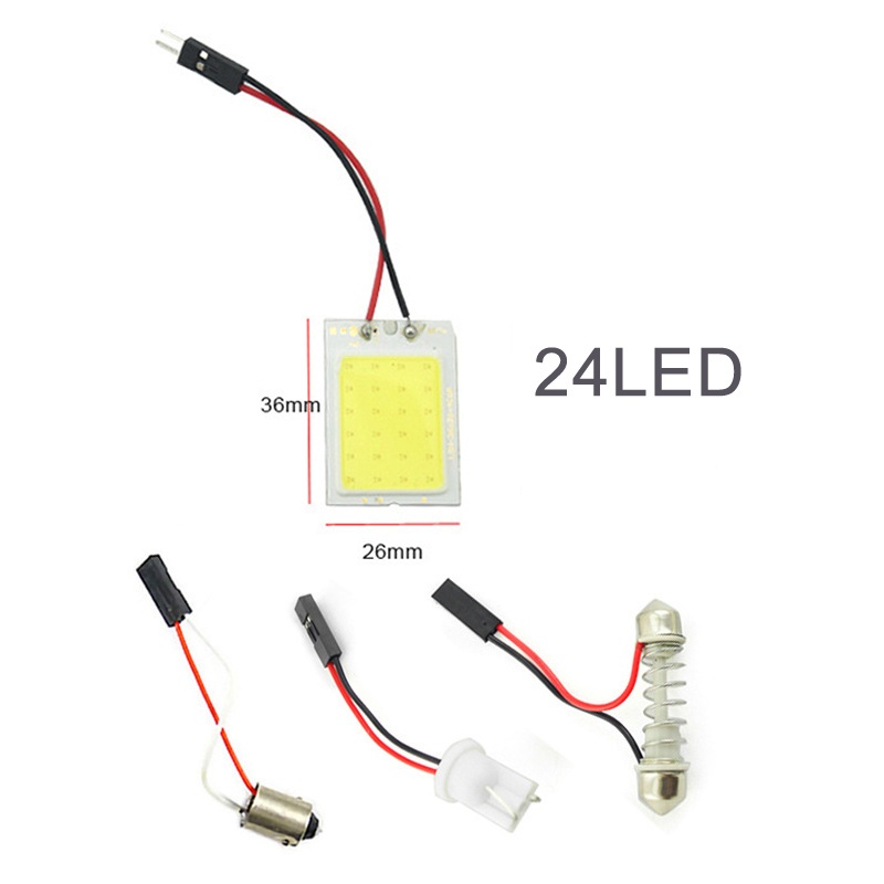 Bảng Đèn led cob 6000k Ánh Sáng Trắng Siêu Sáng Gắn Trần Xe Hơi Nội Thất 18 / 24 / 36 / 48