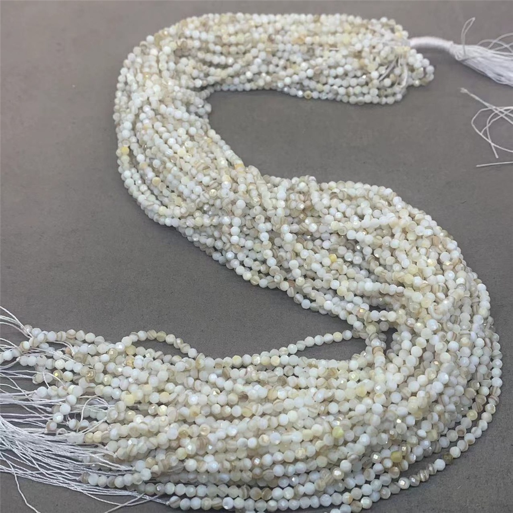Chuỗi Hạt Vỏ Sò Trắng Tự Nhiên 2 / 3 / 4mm Dùng Làm Đồ Trang Sức Thủ Công