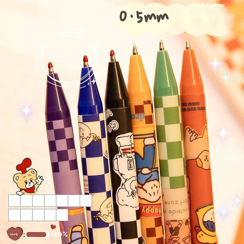 Set 6 Bút Bi Mực Đen Ngòi 0.5mm Cho Bút Bi C7360