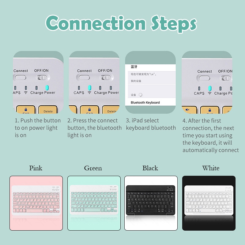 Chuột Bluetooth Bàn phím bluetooth không dây 10 inch hoạt động yên tĩnh cho IOS Android Windows Tablets Redmi Huawei