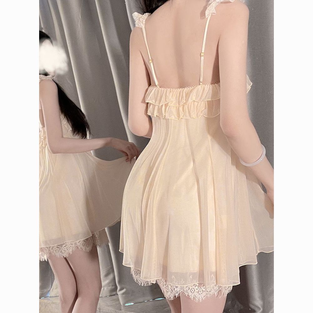 [Hàng Có Sẵn Giao Hàng Nhanh] Đầm Ngủ Hai Dây Phối Ren Phong Cách Desire Thời Trang Xuân Hè Mới 2023