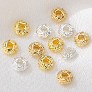 Hạt vàng hạt charm vàng chuỗi hạt đồng mạ vàng 14k hình quả dứa thắt nút xoắn dùng làm trang sức diy