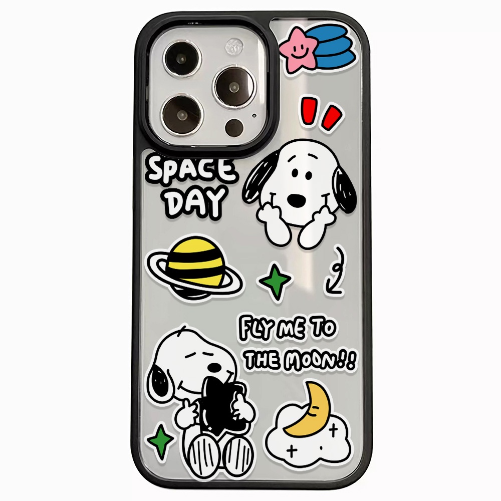 Ốp Điện Thoại Cứng Trong Suốt In Hình Snoopy Cho iphone 14promax 11 13 12 7Plus 8 X XS Max