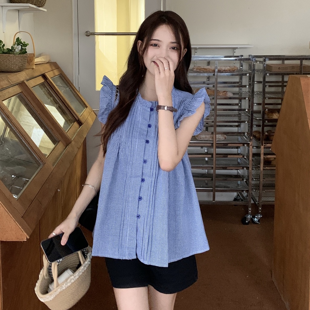 Áo Sơ Mi cotton chiffon Phong Cách Hàn Quốc Thời Trang Cho Nữ 12Z23031611