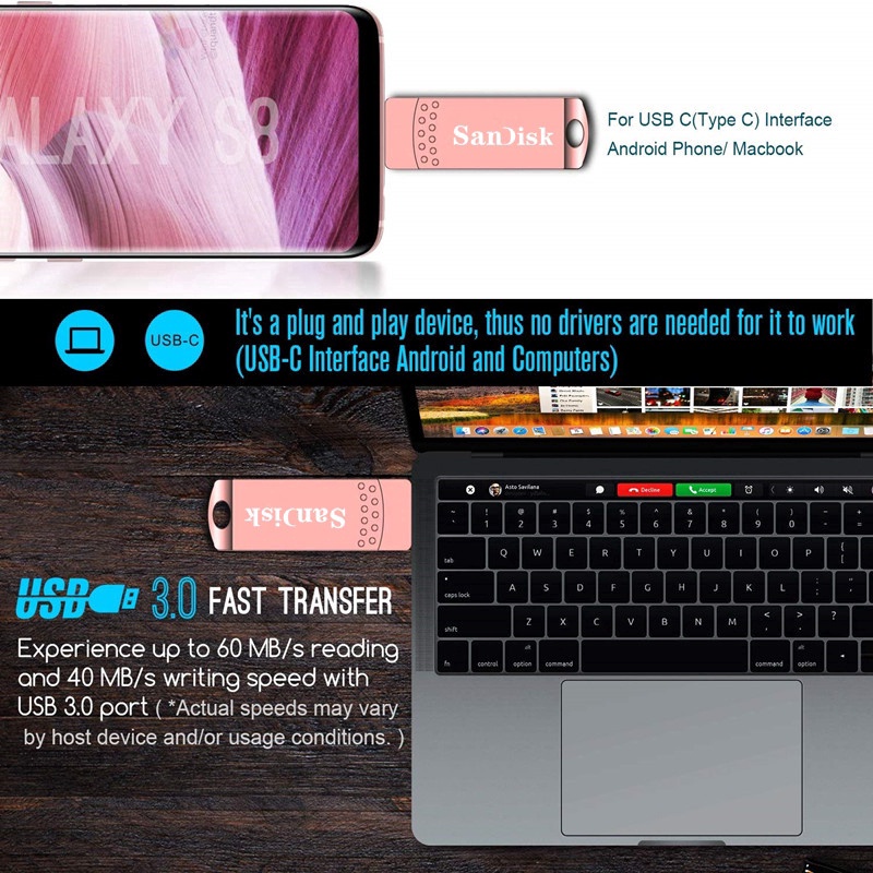 Ổ Đĩa Mềm sandisk usb 3.0 1tb 3 Trong 1 Tốc Độ Cao Cho ip 6 7 8 x xr 11 12 13 14