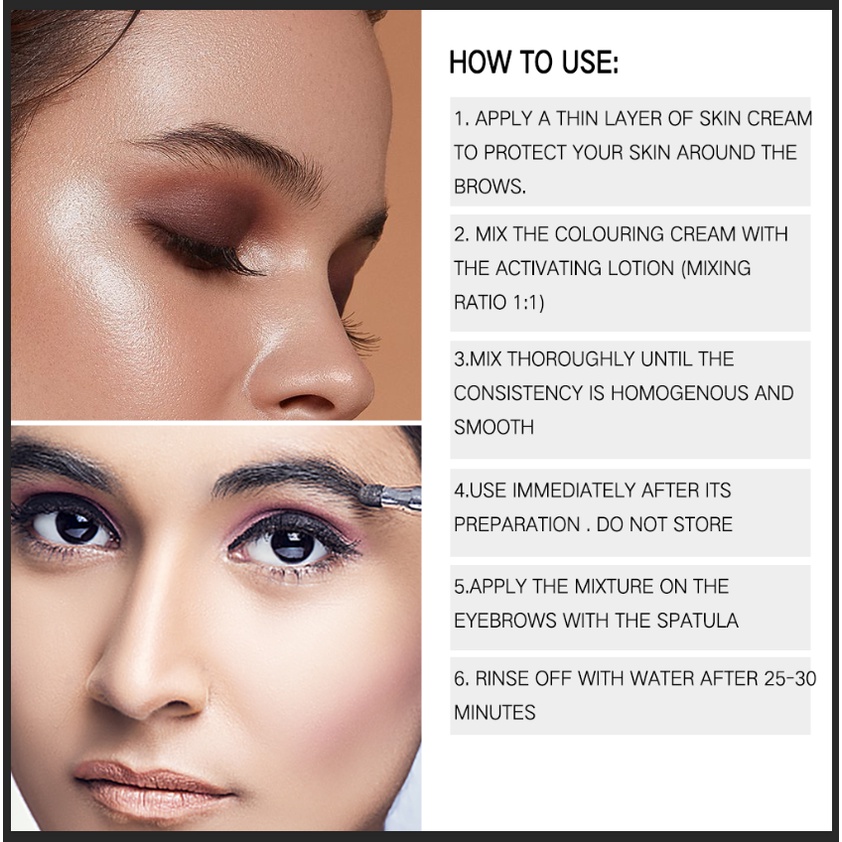 Bộ Kem Nhuộm Lông Mi Và Lông Mày Keratin Tự Làm Lâu Trôi Công Thức Tức Thì Trong 8 Tuần