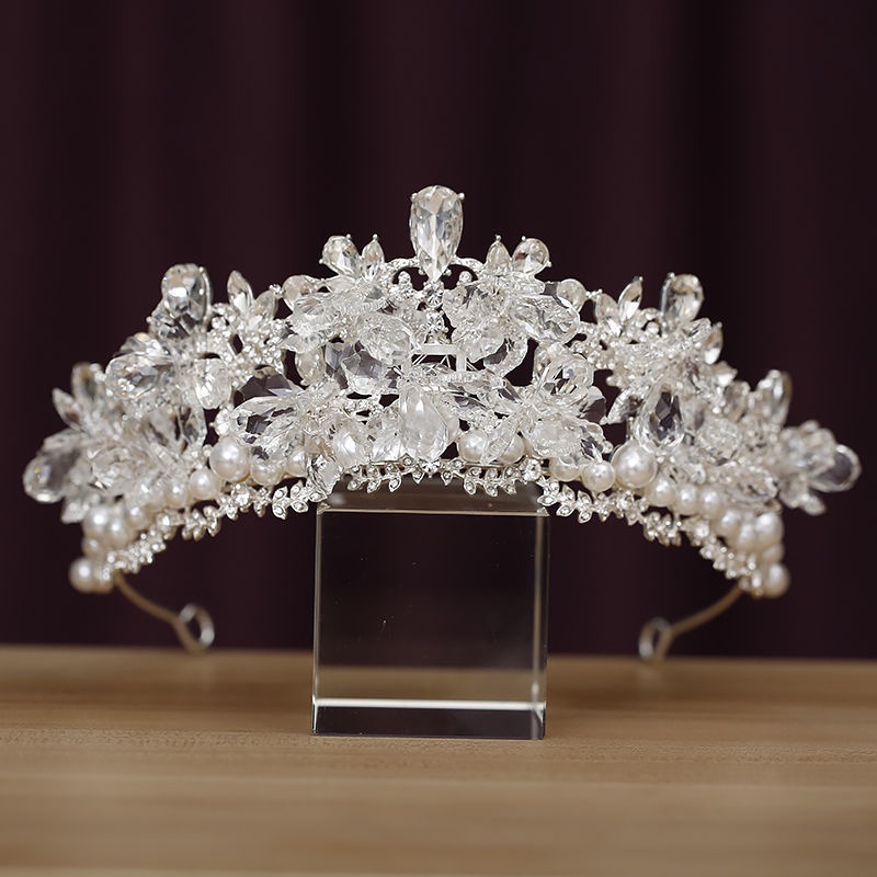 Vương Miện Đội Đầu Cô Dâu Đính Đá Pha Lê Lấp Lánh Hình Giọt Nước Vương miện