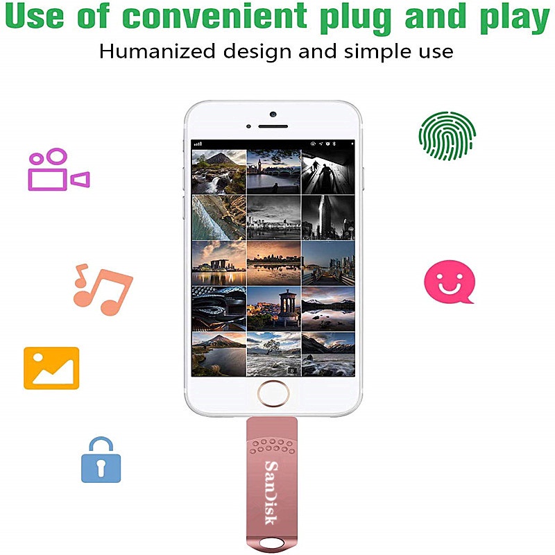 Ổ Đĩa Mềm sandisk usb 3.0 1tb 3 Trong 1 Tốc Độ Cao Cho ip 6 7 8 x xr 11 12 13 14