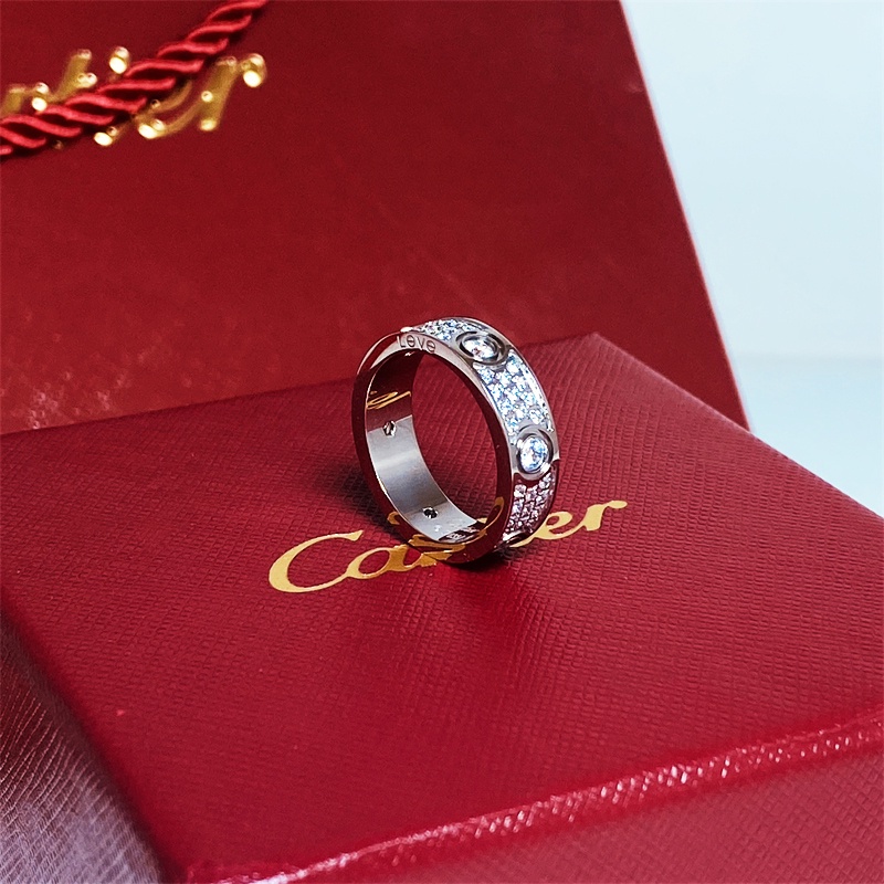 Nhẫn Cặp Bằng Thép Đính Kim Cương Nhân Tạo Hình Ngôi Sao Cổ Điển