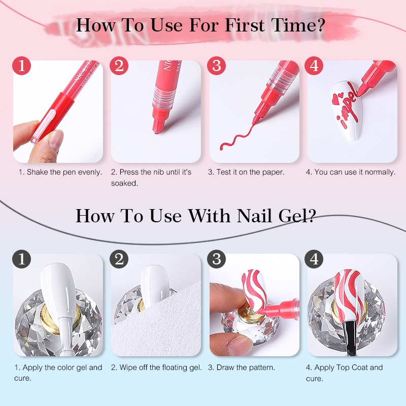 UR SUGAR Bút Trang Trí Móng Tay Nghệ Thuật 3D DIY Tiện Lợi