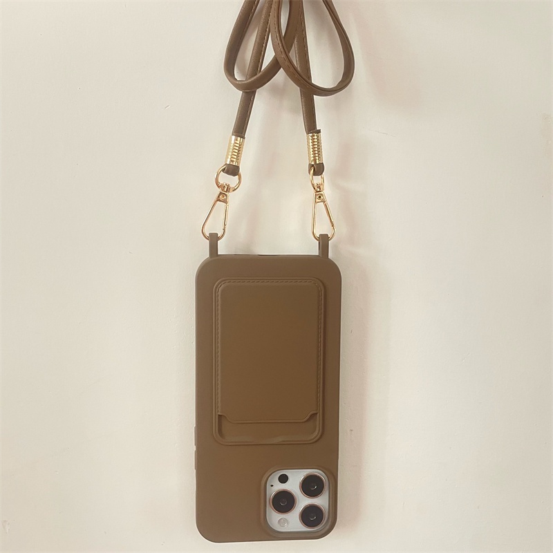 Ốp Điện Thoại Có Ngăn Đựng Thẻ Và Dây Đeo Cho iPhone13 11 12Pro Xsmax X / XS 7 / 8plus XR SE2 14Pro