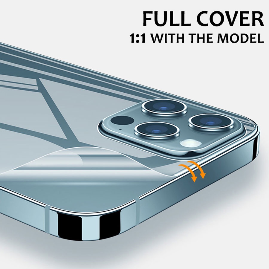 Miếng dán hydrogel mềm Bảo vệ mặt sau+Bảo vệ bên Viền Cho iPhone 14 15 Plus 11 12 13 14 15 Pro Max