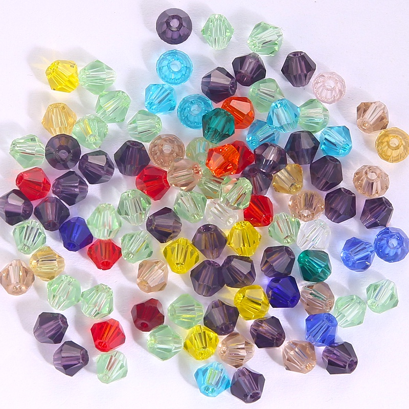 Set 100 Hạt Pha Lê Hình Nón 4MM Làm Trang Sức Thủ Công