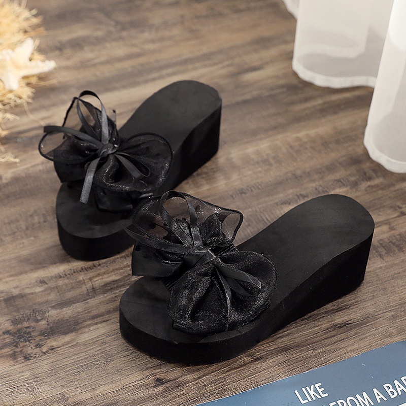 Dép Quai Ngang Đế Xuồng Phối Nơ Thời Trang Mùa Hè Cho Nữ