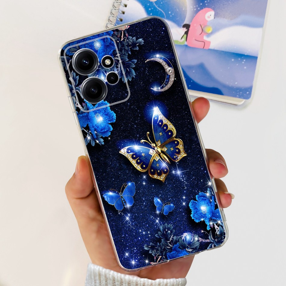 Ốp Điện Thoại Silicone TPU Mềm In Hình Mèo Đeo Ngón Tay Cho Xiaomi Redmi Note 12 4G