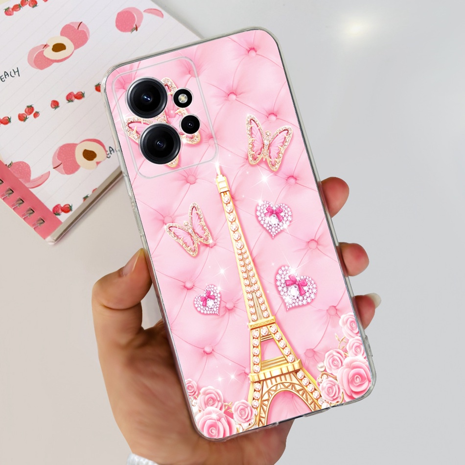 Ốp Điện Thoại Silicone TPU Mềm In Hình Mèo Đeo Ngón Tay Cho Xiaomi Redmi Note 12 4G