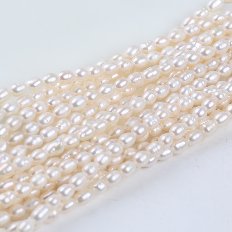 Cuộn Dây Ngọc Trai Tự Nhiên Dài 20cm Đường Kính 4.8-5.2mm