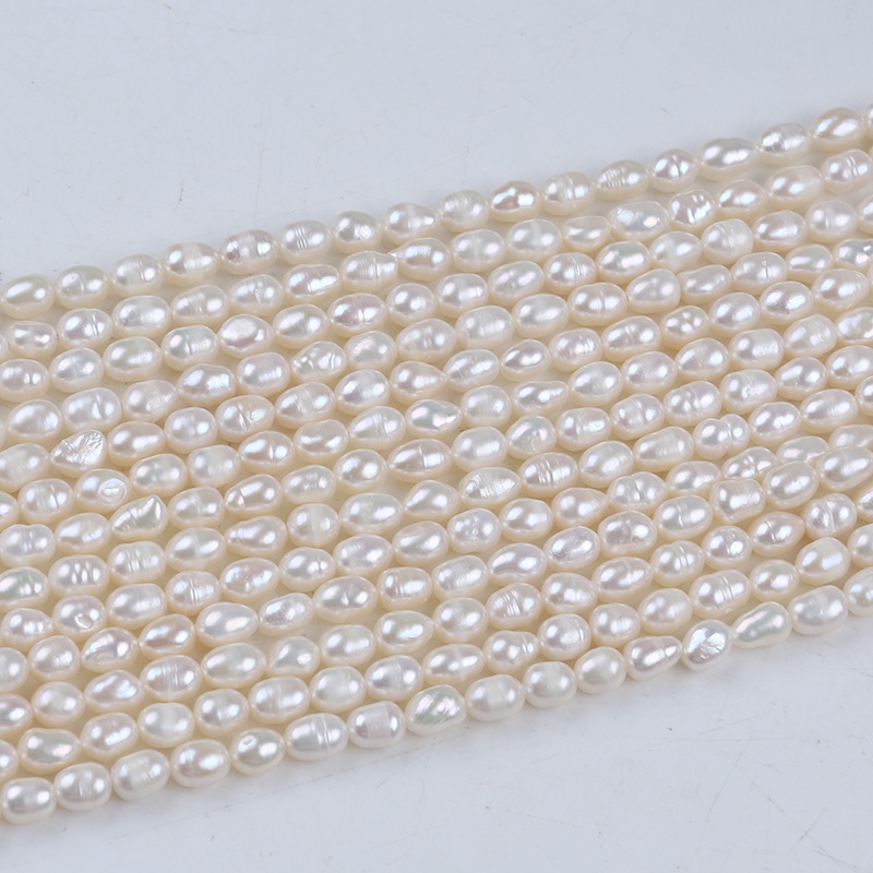 Cuộn Dây Ngọc Trai Tự Nhiên Dài 20cm Đường Kính 4.8-5.2mm
