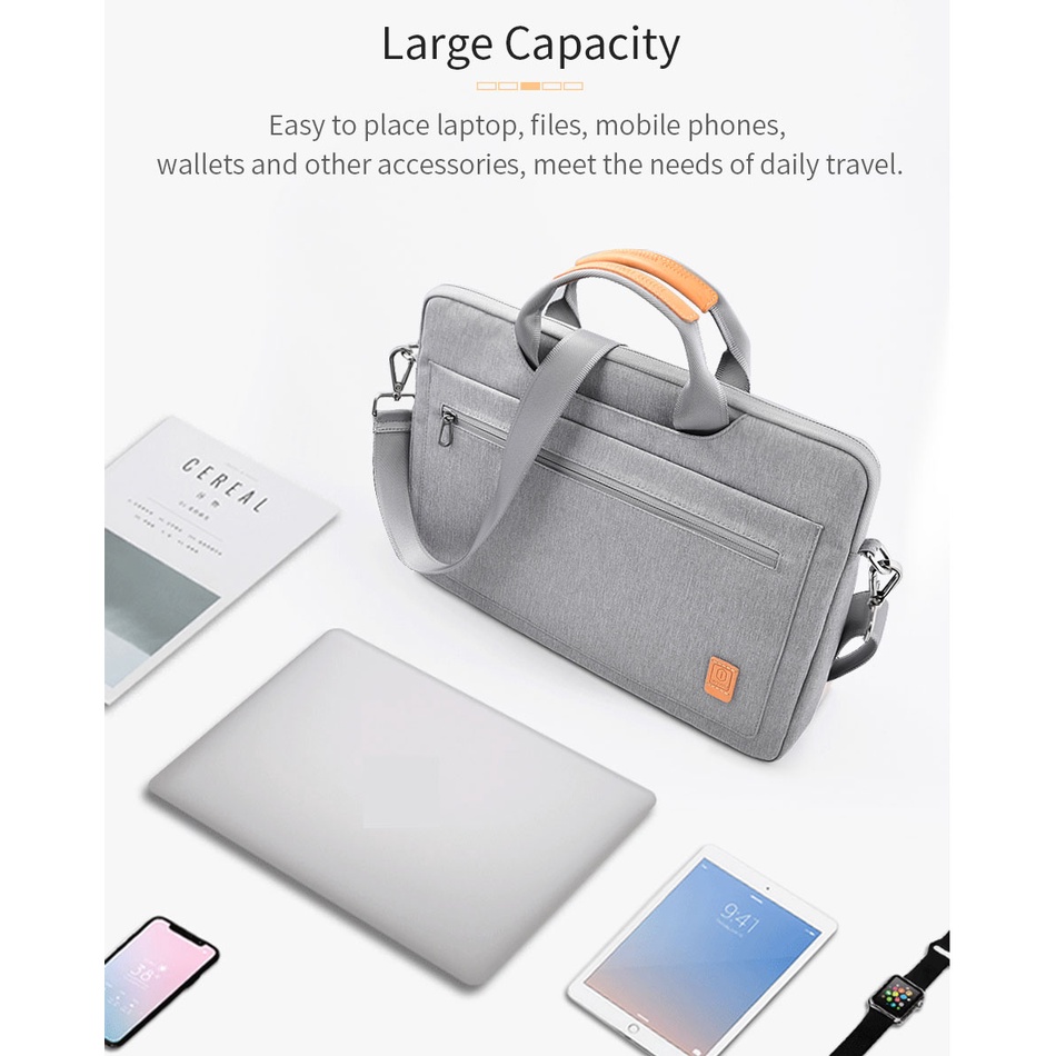 Wiwu Pioneer Handbag MỚI Túi xách máy tính xách tay PHIÊN BẢN MỚI 14 15,6 Inch Túi đeo vai Túi đeo vai Satchel không thấm nước Máy tính bảng Chống va đập Kinh doanh Mang theo