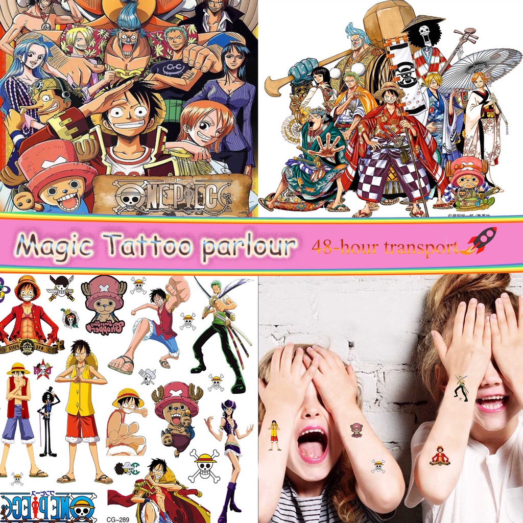 Hình Xăm Dán Tạm Thời Chống Thấm Nước Họa Tiết One Piece Độc Đáo