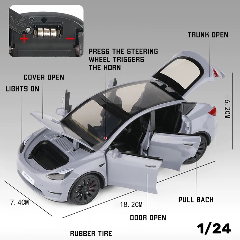 Mô Hình Xe Hơi Tesla Y SUV Bằng Hợp Kim Tỉ Lệ 1: 24