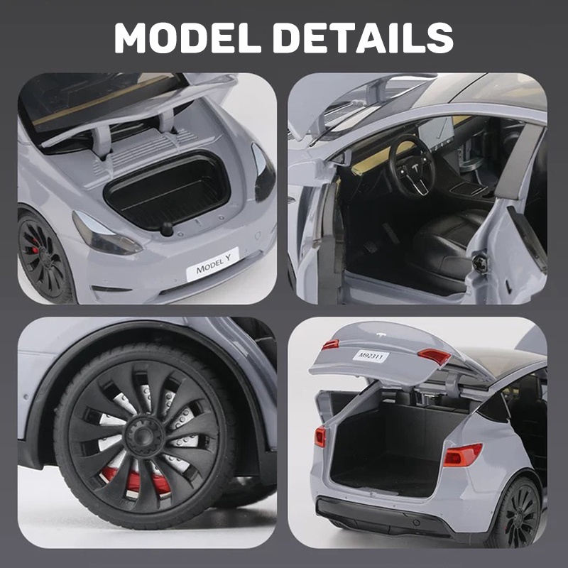 Mô Hình Xe Hơi Tesla Y SUV Bằng Hợp Kim Tỉ Lệ 1: 24