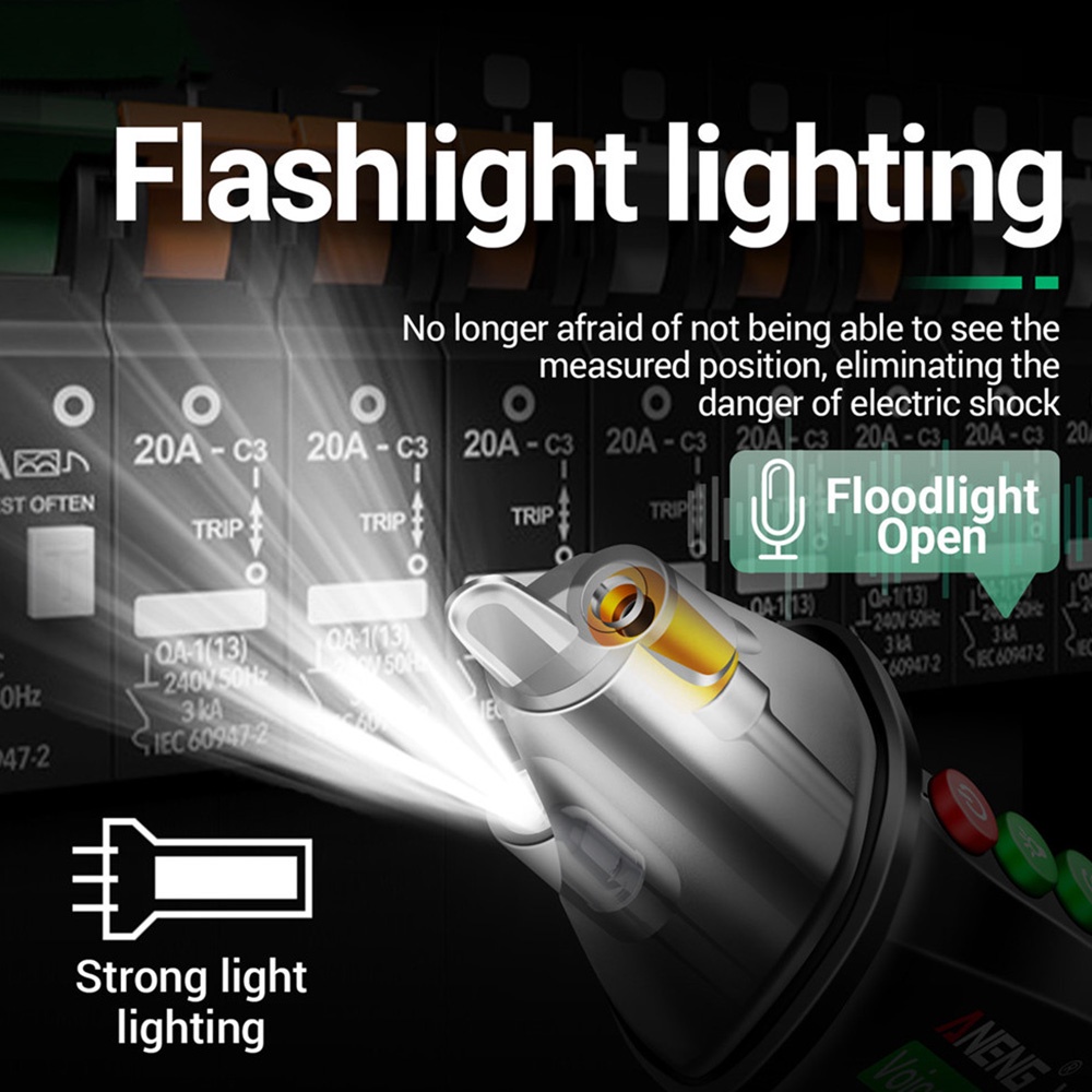 VOKTTA ANENG VC1019 Bút thử phát sóng giọng nói thông minh 12V-1000V Cảm biến hồng ngoại Định vị máy kiểm tra điện áp Máy dò dây điện