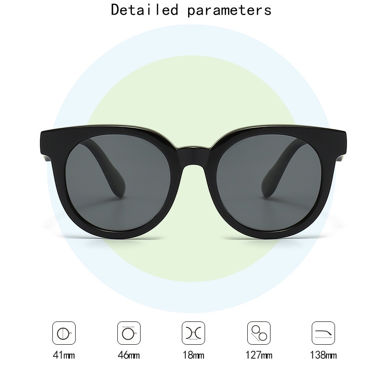 Kính Mát Phân Cực Chống Tia UV400 Gọng Tròn Cho Bé