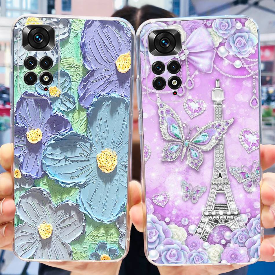 Ốp Điện Thoại Silicone TPU Mềm In Hình Khủng Long / Mèo Đáng Yêu Cho Xiaomi Redmi Note 11 Pro 5G 4G Note11 11S