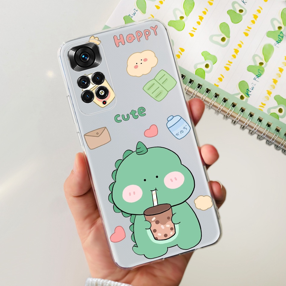 Ốp Điện Thoại Silicone TPU Mềm In Hình Khủng Long / Mèo Đáng Yêu Cho Xiaomi Redmi Note 11 Pro 5G 4G Note11 11S