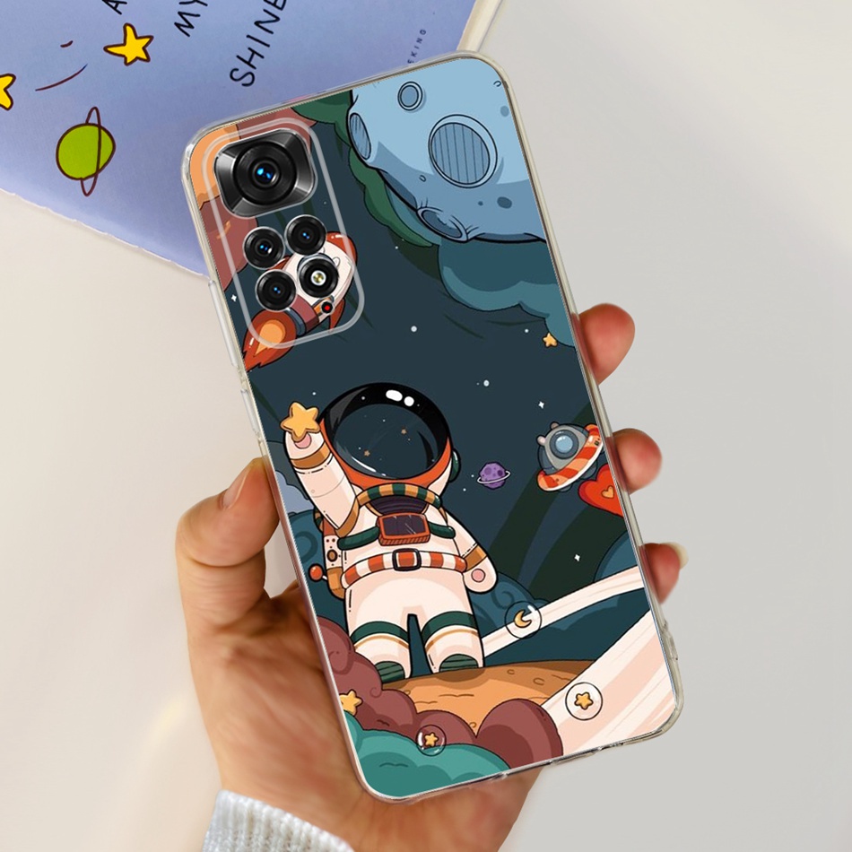Ốp Điện Thoại Silicone TPU Mềm In Hình Khủng Long / Mèo Đáng Yêu Cho Xiaomi Redmi Note 11 Pro 5G 4G Note11 11S