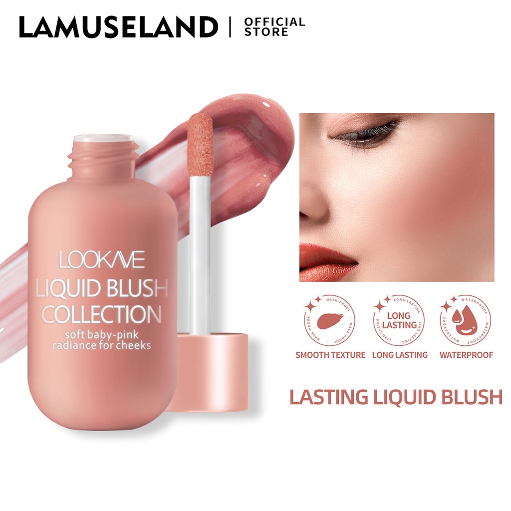 Phấn má hồng dạng lỏng LAMUSELAND LK37B 12g trang điểm má môi dưỡng ẩm làm sáng đa năng thiết kế bình em bé xinh xắn