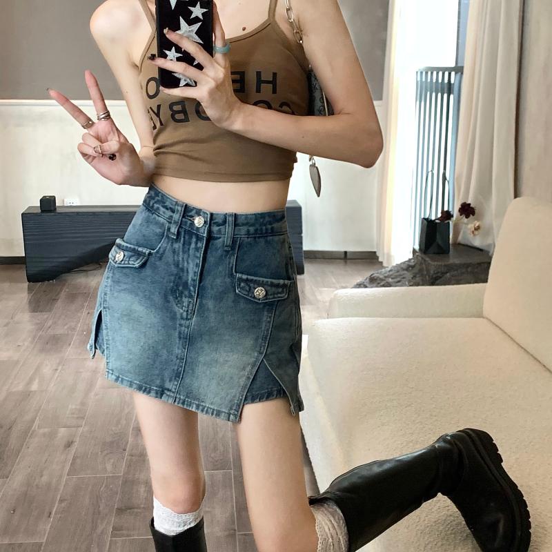 Lalisas Quần culottes Cạp Cao Mỏng Đơn Giản Có Thể Giặt Được Thiết Kế Nhạy Cảm Cho Nữ