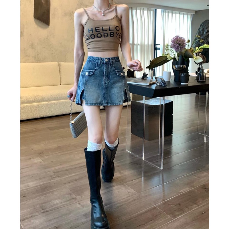 Lalisas Quần culottes Cạp Cao Mỏng Đơn Giản Có Thể Giặt Được Thiết Kế Nhạy Cảm Cho Nữ