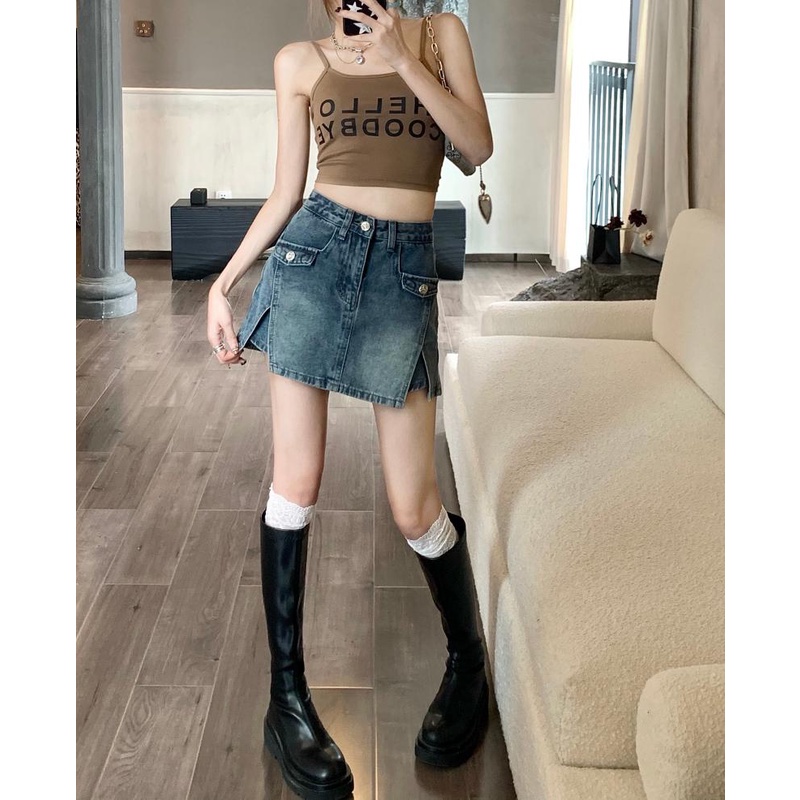 Lalisas Quần culottes Cạp Cao Mỏng Đơn Giản Có Thể Giặt Được Thiết Kế Nhạy Cảm Cho Nữ