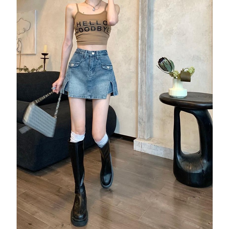 Lalisas Quần culottes Cạp Cao Mỏng Đơn Giản Có Thể Giặt Được Thiết Kế Nhạy Cảm Cho Nữ