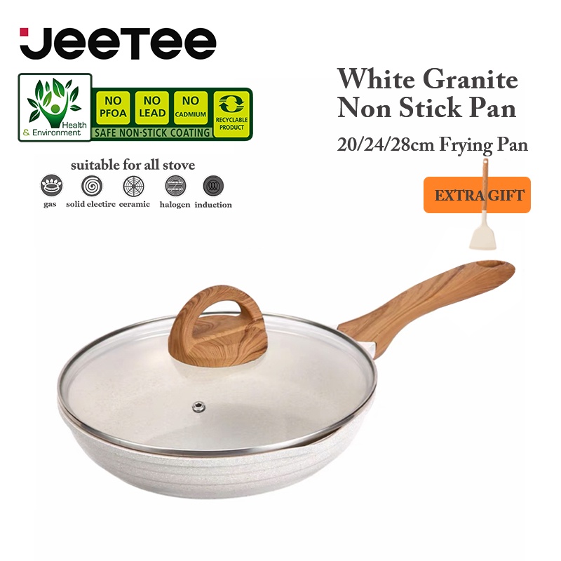 JEETEE Chảo chống dính bếp từ vân đá 20 - 24 - 28 cm tay cầm chịu nhiệt - Hàng chính hãng