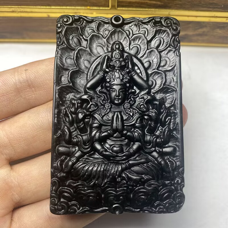 Mặt Dây Chuyền Đá Ngọc Bích Màu Đen / Xanh Lá Tự Nhiên An Toàn