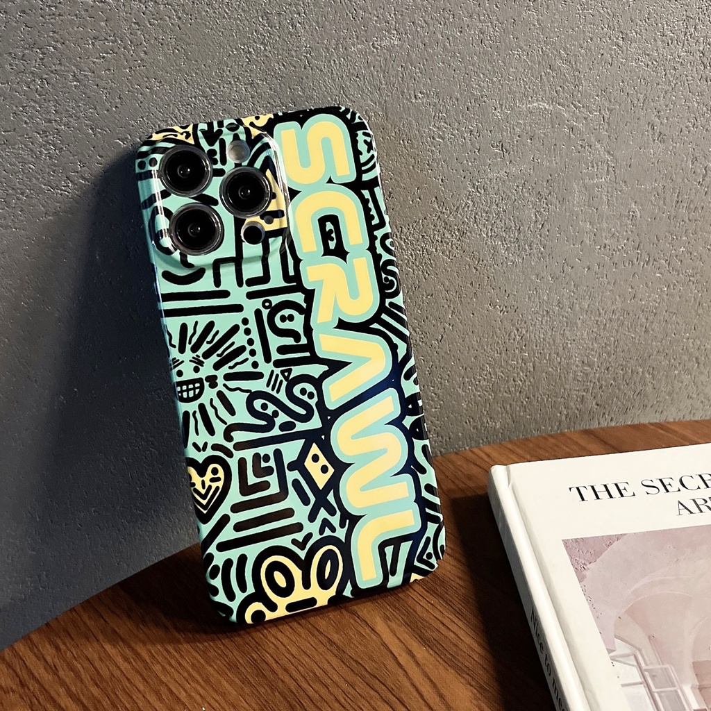 Ốp Điện Thoại PC Cứng Chống Sốc Họa Tiết Graffiti Cho iphone 14 13 12 11 Pro MAX XR X / XS MAX 7 / 8 Plus