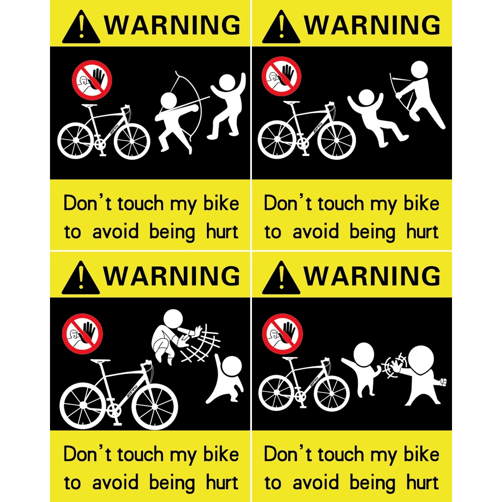 Set 4 Miếng Dán Cảnh Báo Cho Xe Đạp Leo Núi ZTTO