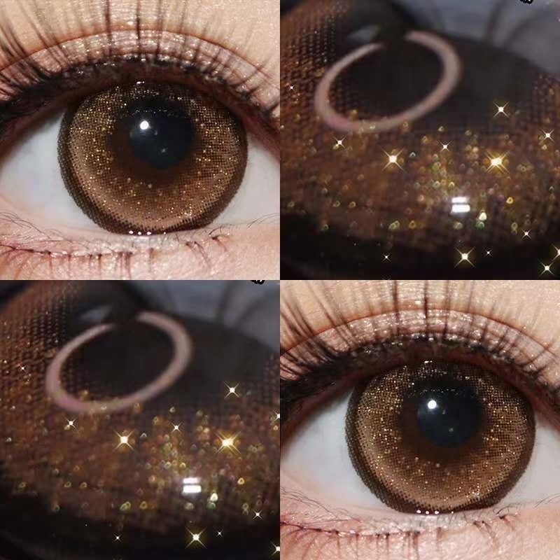 O2Girl lens cận Flagship shop Sản phẩm mới  2 miếng màu  nữ14.5mm Nâu / Xám  kính cận tiếp xúc cosplay Kính Áp Tròng anime kích thước đường kính trang điểm làm đẹp sản phẩm lens （0-8.00）