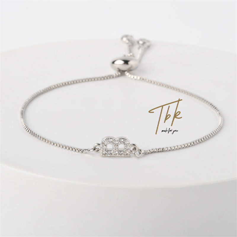 Vòng Tay Mạ Bạch Kim 18k Chữ Cái Cho Nữ a-z 1168b