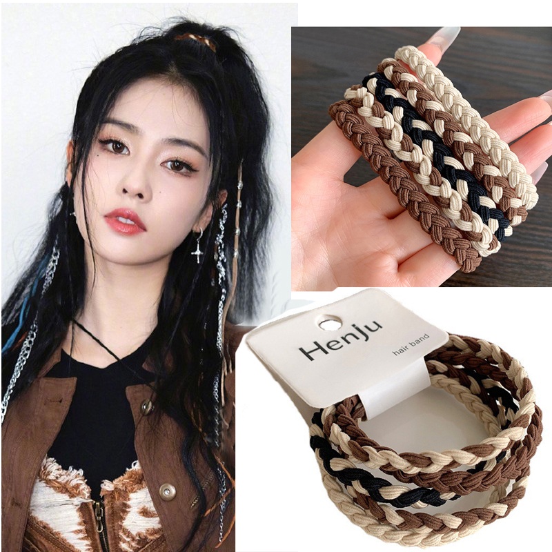 1 Dây Buộc Tóc Cao Su Co Giãn Màu Cà Phê Sữa Thời Trang Cho Nữ