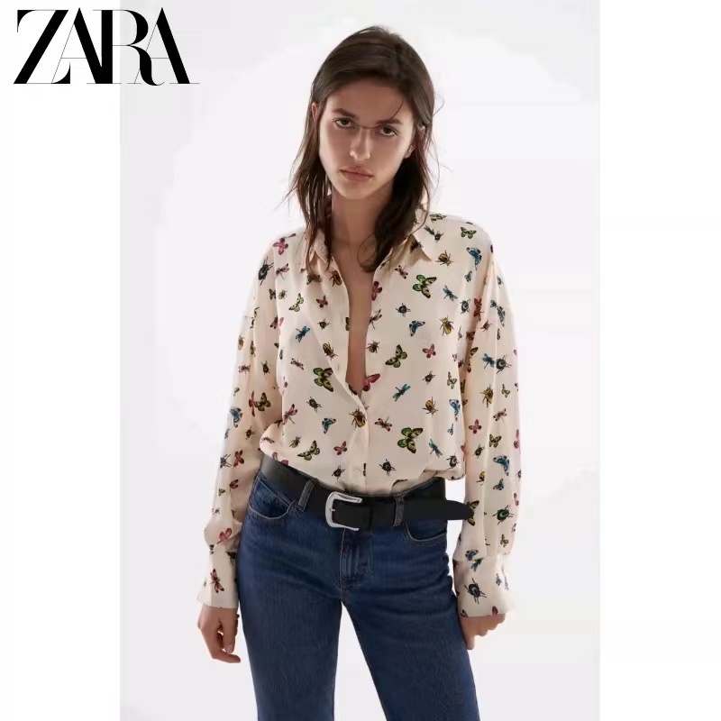 Zara Morocco full tag - Áo Zara sơ mi hoạ tiết animal nhỏ có 2 màu BN55