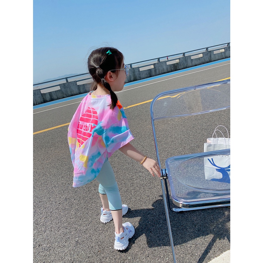 90-140cm Mùa Hè Phong Cách Mới Bé Gái Buộc Áo Thun Thời Trang Cho Bé Dễ Thương Rời Tay Ngắn Giữa Lớn Trẻ Em Hàng Đầu Hợp Thời Trang